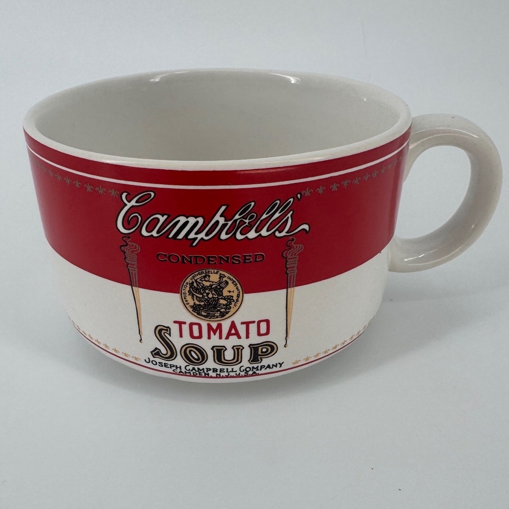 Westwood Campbell's Tomato Soup Mug 1994 Ceramic Oversized Red White 4" Diameter